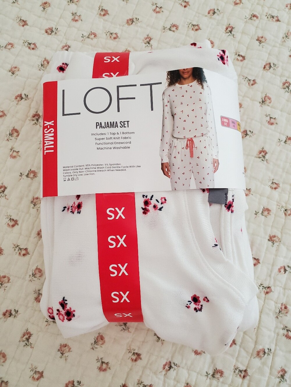 LOFT White Floral Pajama Set